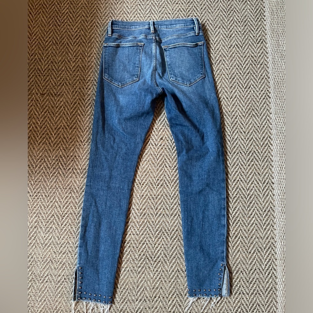 Frame Le High Skinny Raw Hem Ankle Denim Jeans Size 26 - Picture 6 of 7